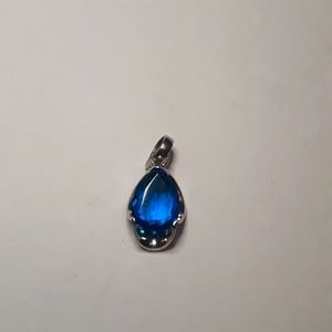 c RARE B.E. DESIGNER BLUE TEARDROP SAPPHIRE HOPE DIAMOND 925 STERLING SILVER …